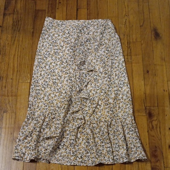 Calvin Klein Dresses & Skirts - Calvin Klein Tan and Brown Ruched Midi Skirt